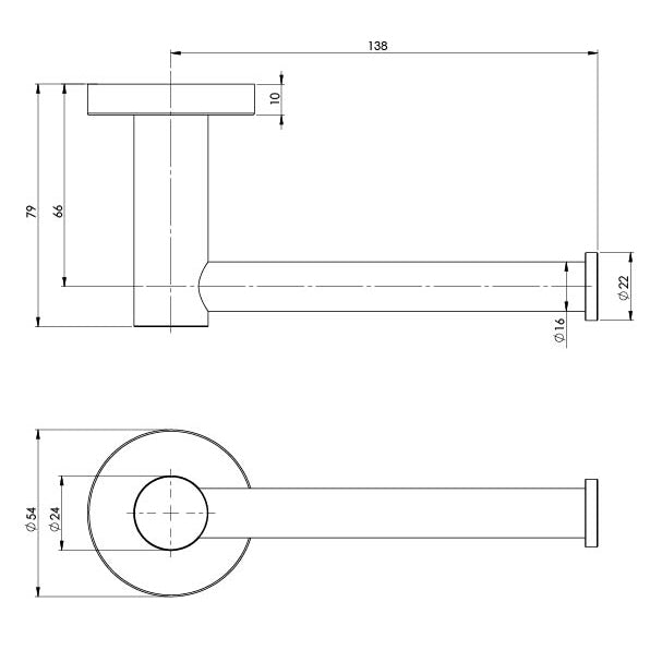 Phoenix Radii SS 316 Toilet Roll Holder Round Plate SS