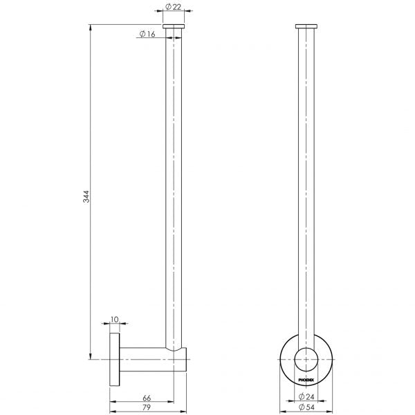 PhoenixRadii Spare Toilet Roll Holder Round Plate CHR