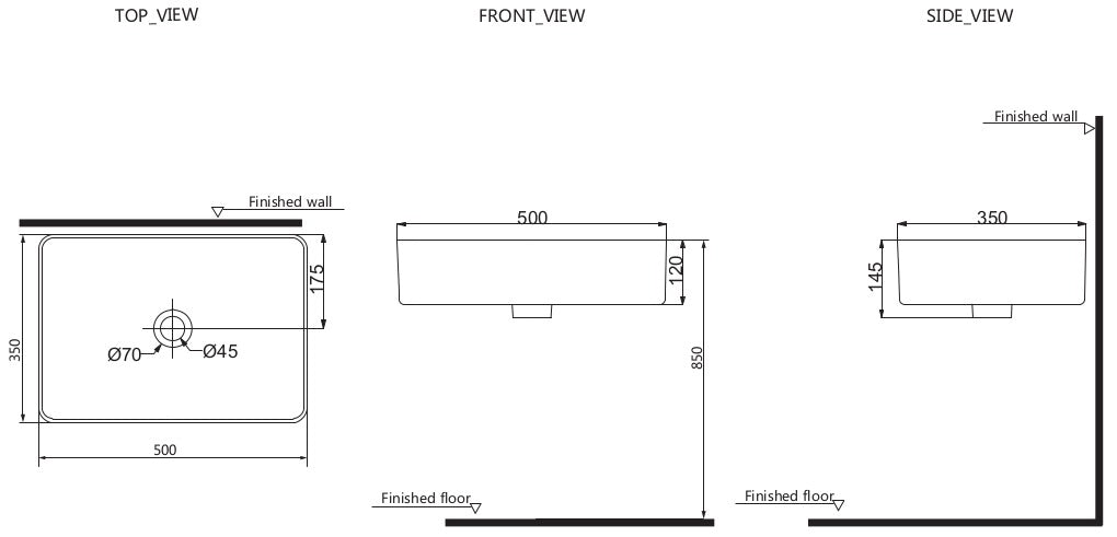 Millennium Akemi Ultra Fine Countertop Basin