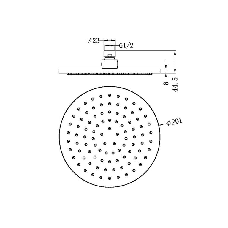 Nero Round Shower Head