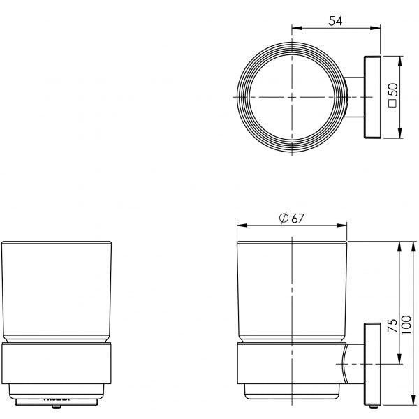 Phoenix Radii Tumbler & Holder Square CHR