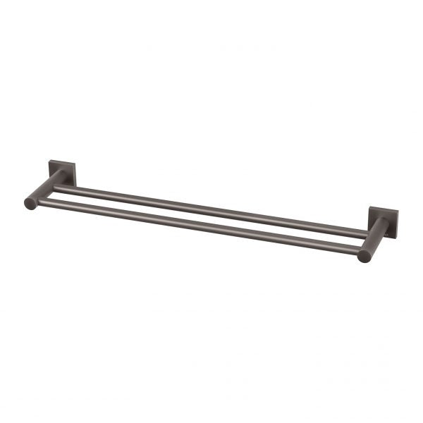 Phoenix Radii Double Towel Rail Square Plate