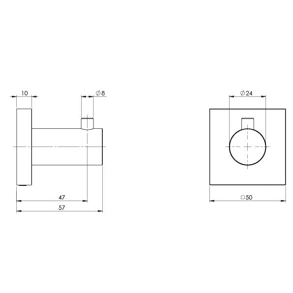 Phoenix Radii Robe Hook Square Plate