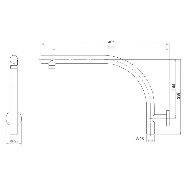 Phoenix Rush High-Rise Shower Arm