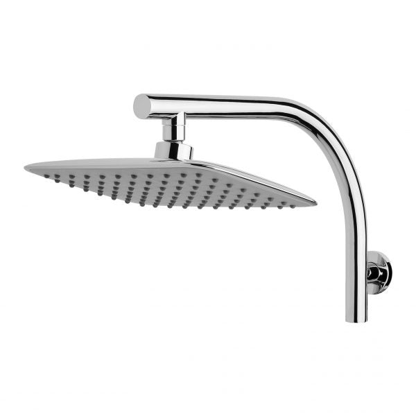 Meta Title: Phoenix Rush High-Rise Shower Arm & 200 x 250mm Rose | Brass & Adjustable