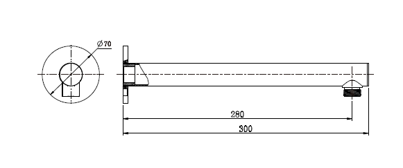 MODERN NATIONAL Round Shower Arm 300mm