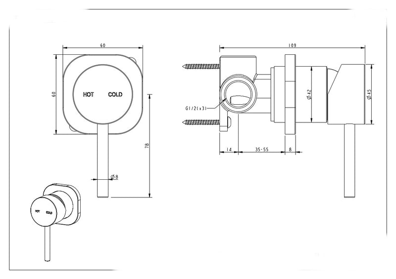 Millennium Cioso SQ Shower Mixer