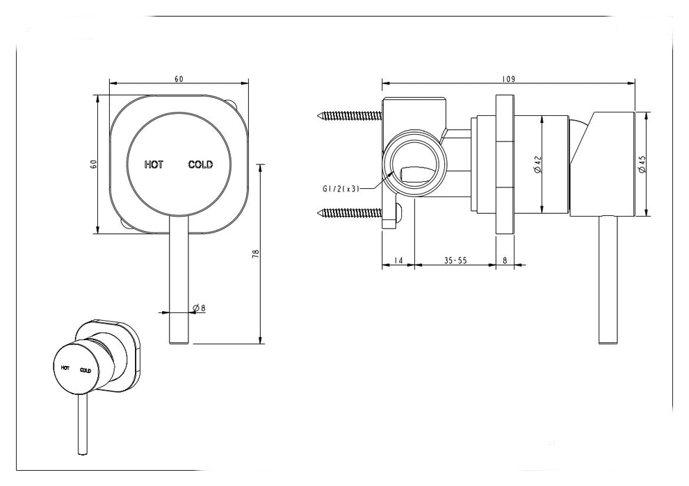 Millennium Cioso SQ Shower Mixer