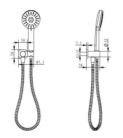 Millennium Akemi SQ Hand Shower Swivel Bracket
