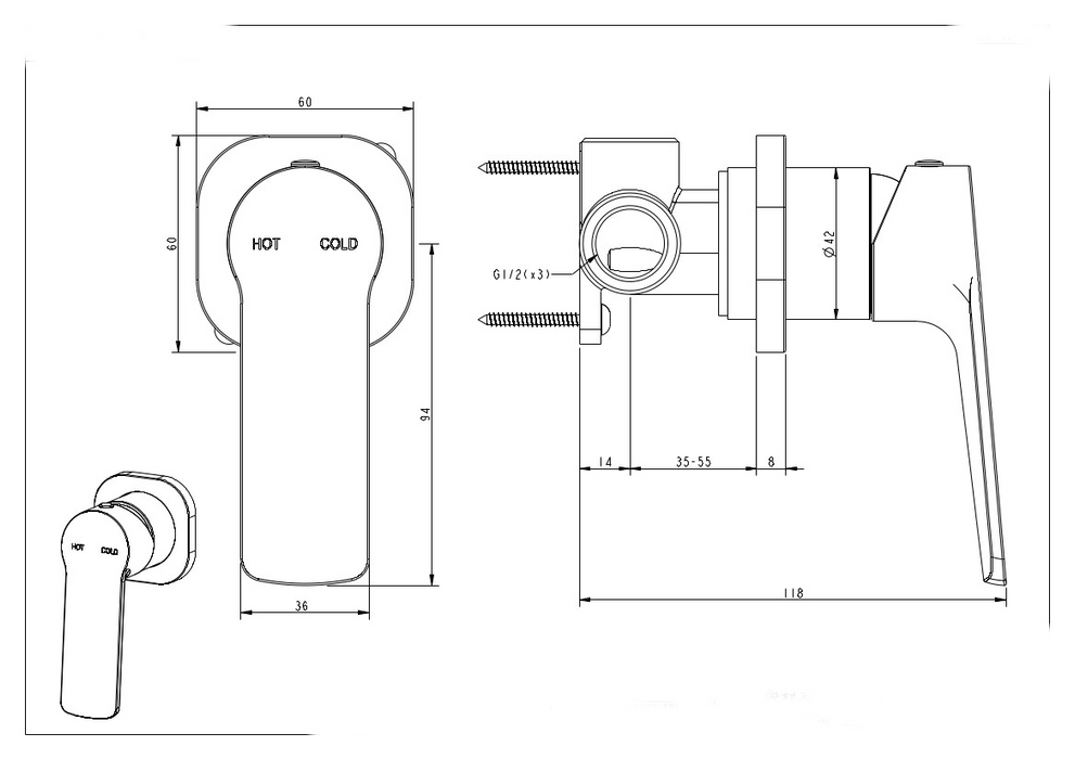 Millennium Akemi SQ Shower Mixer