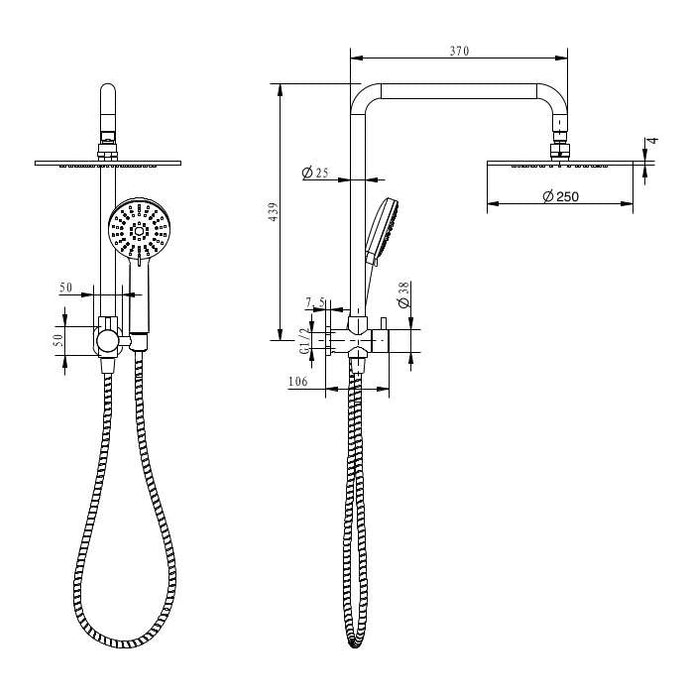 Millennium Akemi SQ Dual Shower