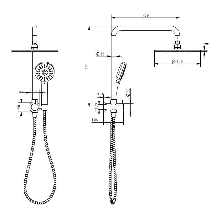 Millennium Akemi SQ Dual Shower