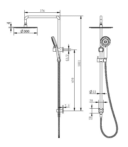 Millennium Akemi SQ Combination Shower