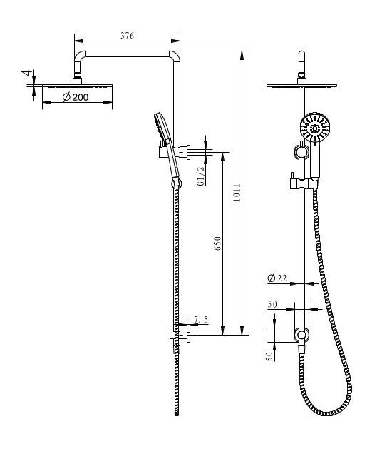 Millennium Akemi SQ Combination Shower