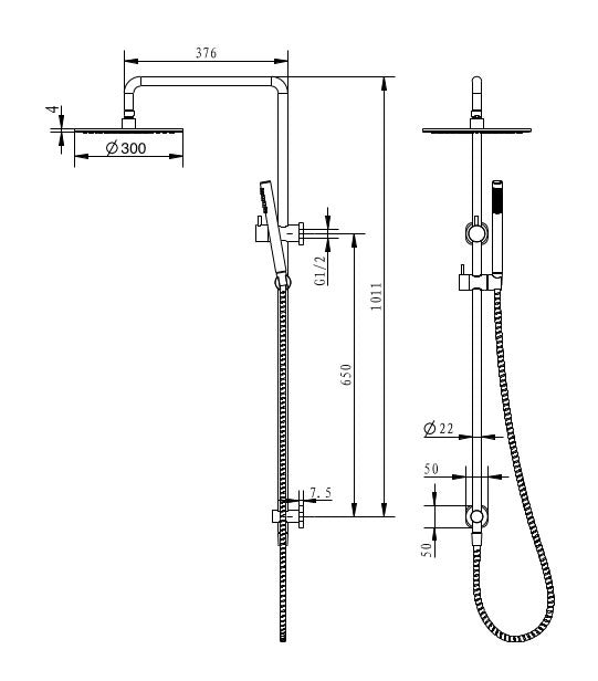 Millennium Cioso SQ Combination Shower