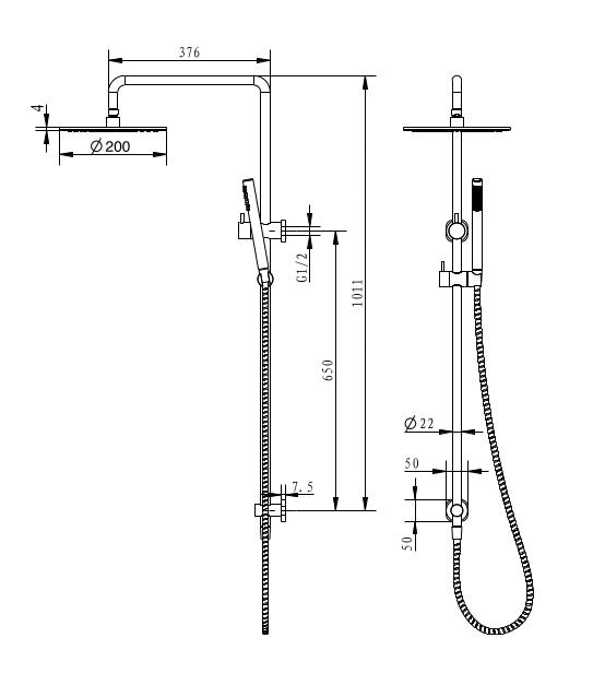 Millennium Cioso SQ Combination Shower