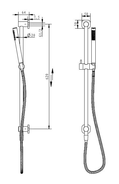 Millennium Cioso SQ Rail Shower Top Inlet