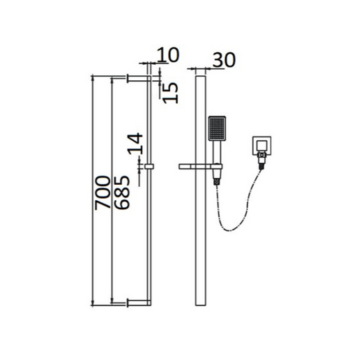 Elegant Shower On Rail