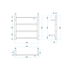 Thermorail Straight/Round 550x550x122mm 41Watts 4 Bars - Brushed