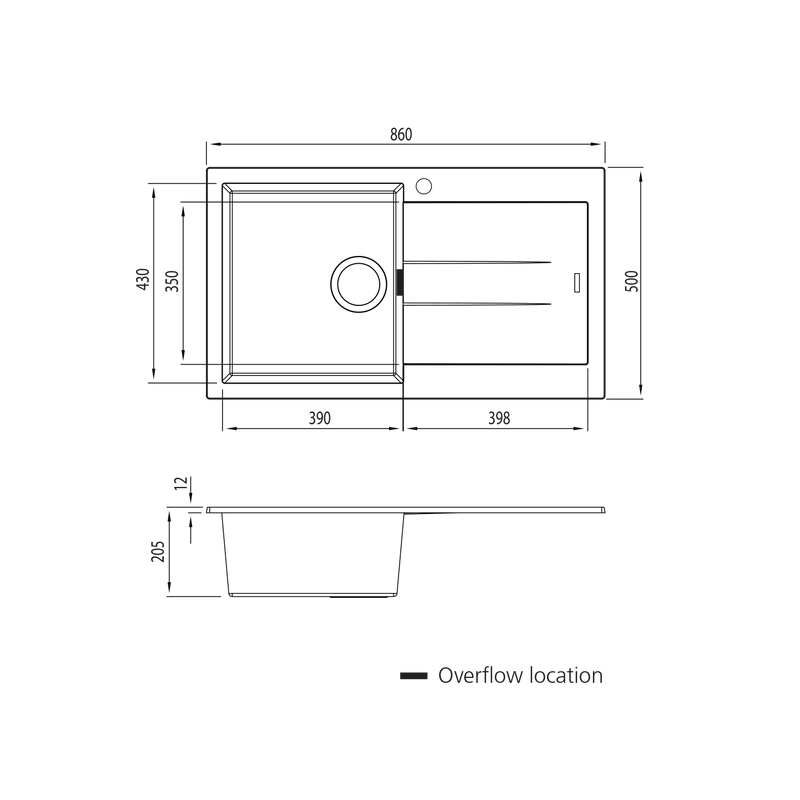 Oliveri Santorini Single Bowl Topmount Sink With Drainer