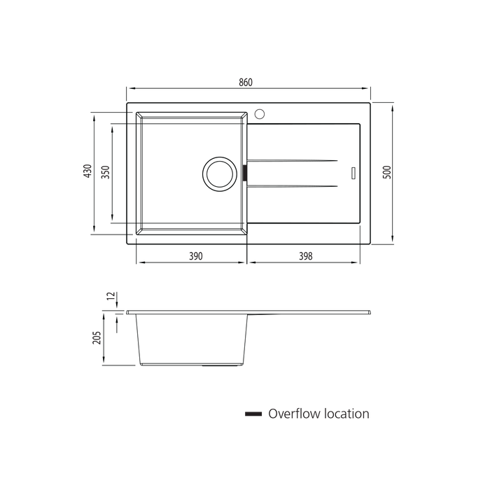Oliveri Santorini Single Bowl Topmount Sink With Drainer