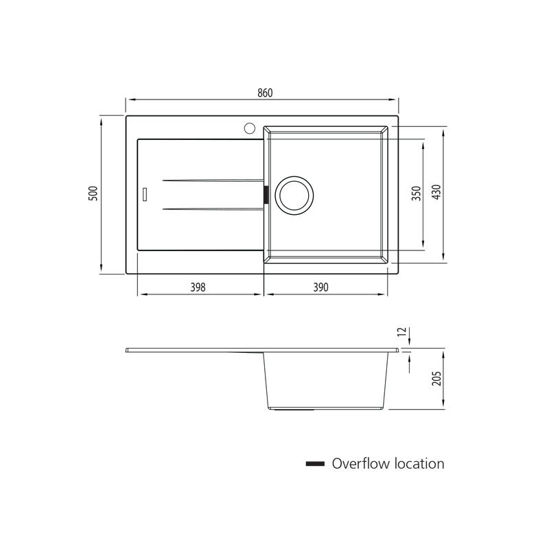 Oliveri Santorini Single Bowl Topmount Sink With Drainer