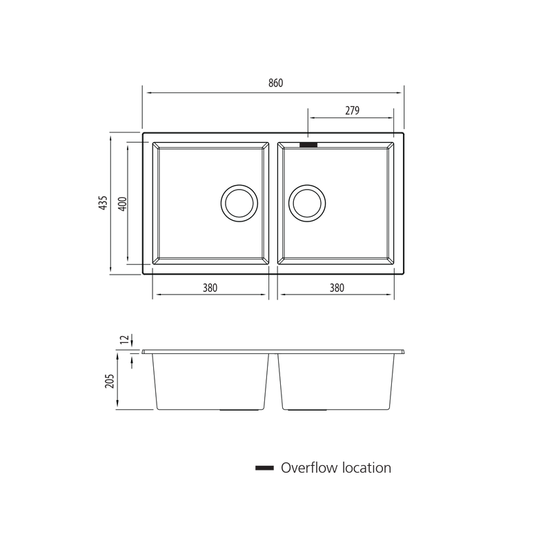 Oliveri Santorini Double Bowl Undermount Sink