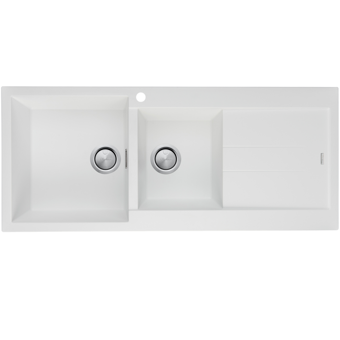 Oliveri Santorini 1 & 3/4 Bowl Topmount Sink With Drainer