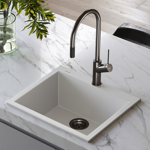 Oliveri Santorini White Grande Bowl Topmount Sink