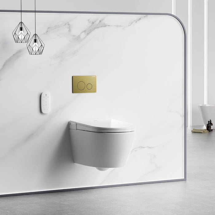 Lafeme Sesto Wall Hung Rimless Smart Toilet With Flush Plate