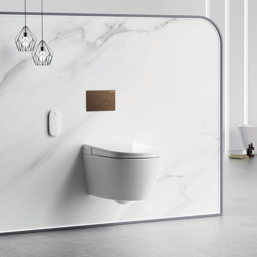 Lafeme Sesto Wall Hung Rimless Smart Toilet With Flush Plate