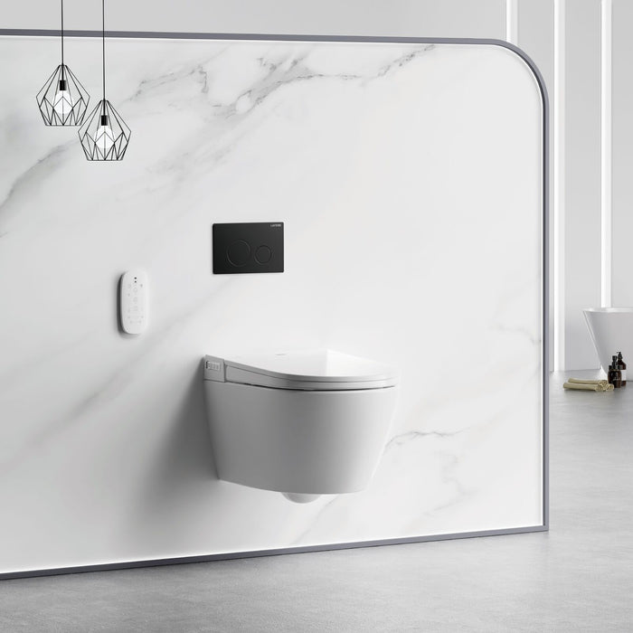 Lafeme Sesto Wall Hung Rimless Smart Toilet With Flush Plate