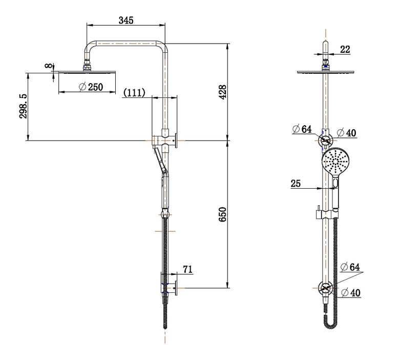 Modern National Star Luxury Shower Column Set