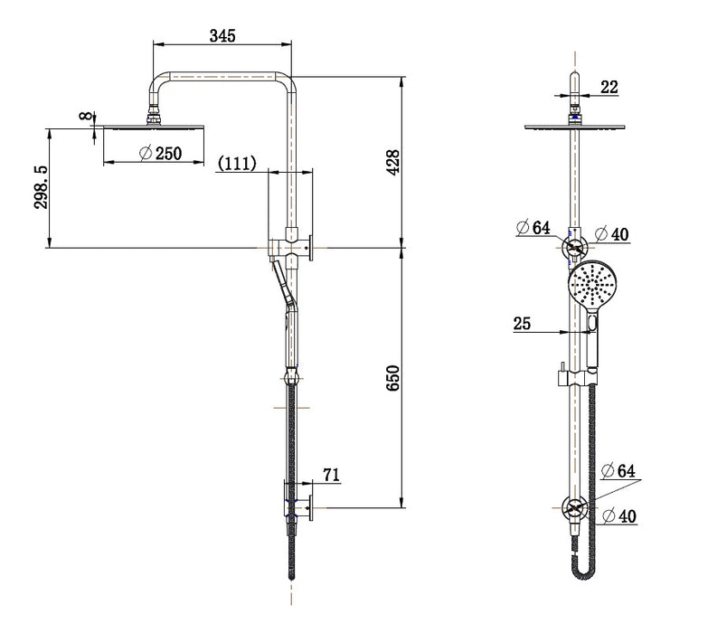 Modern National Star Luxury Shower Column Set