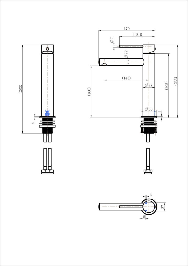 Modern National Star Mini Mid Rise Basin Mixer