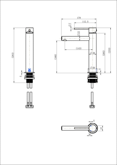 Modern National Star Mini Mid Rise Basin Mixer