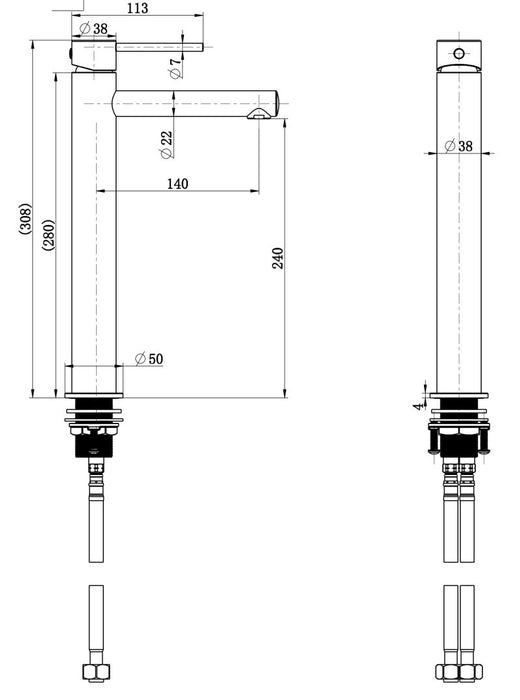 MODERN NATIONAL Star Mini High Rise Basin Mixer