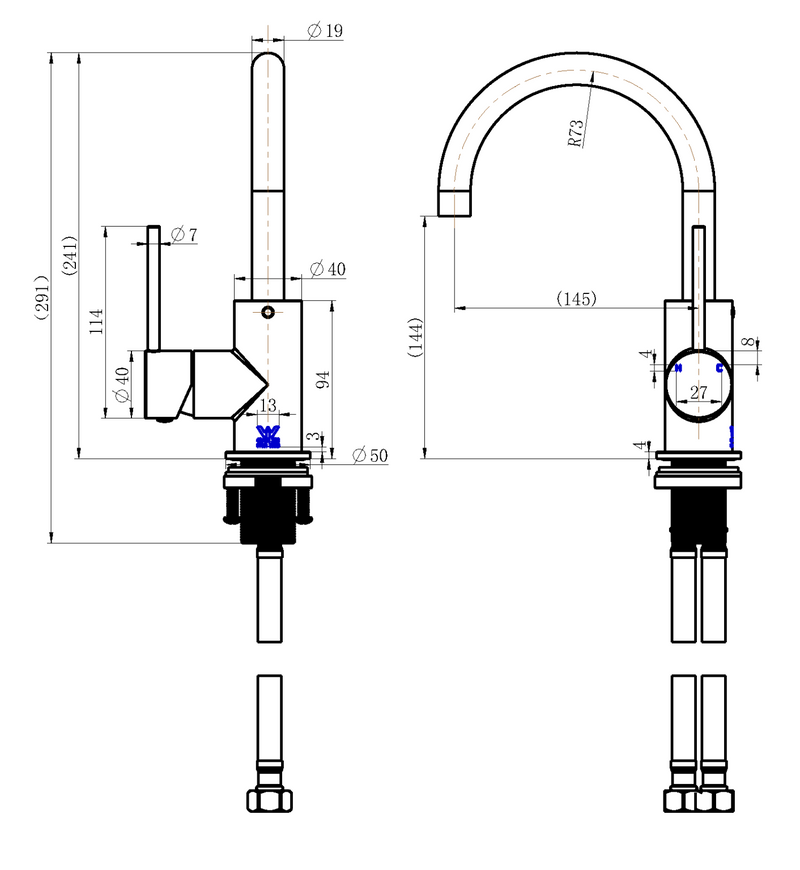 Modern National Star Mini Basin/Kitchen Mixer
