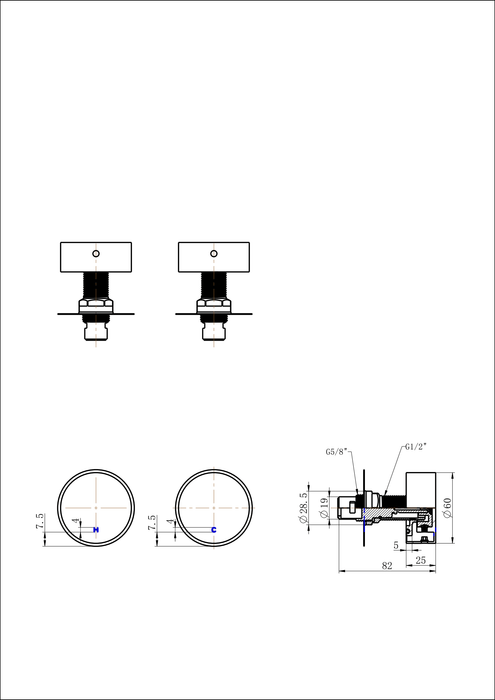 MODERN NATIONAL Star Mini Wall Top Assemblies Round