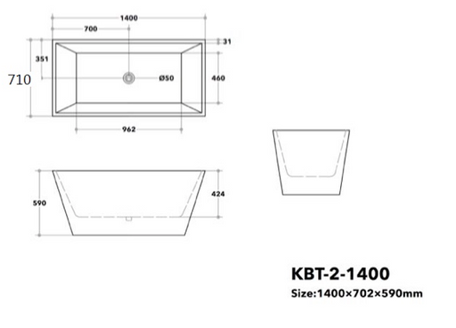 Qubist Free Standing Bath