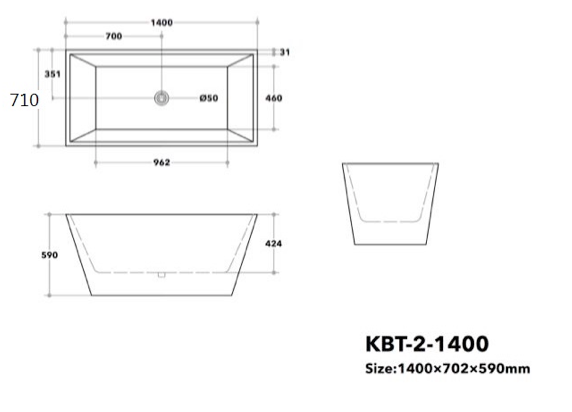 Qubist Free Standing Bath