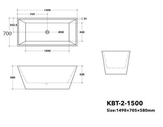 Qubist Free Standing Bath