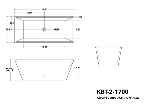 Qubist Free Standing Bath