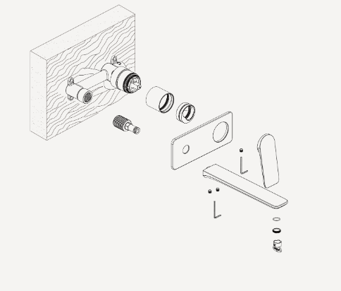 Oliveri Paris Wall Mixer Set - Trim Kit