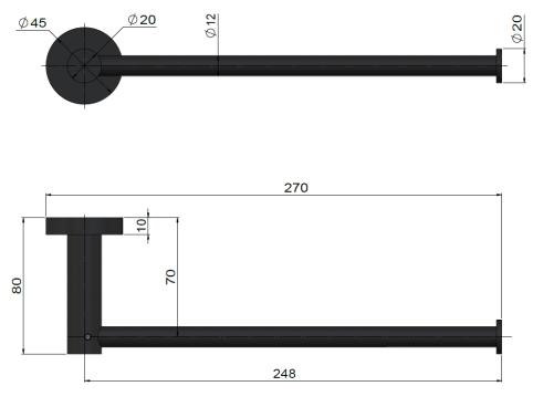 Meir Round Guest Towel Rail