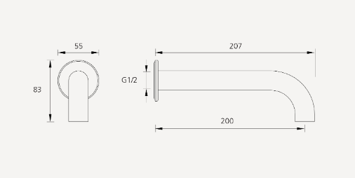 Oliveri Venice Curved Wall Spout