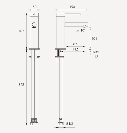 Oliveri Venice Straight Basin Mixer