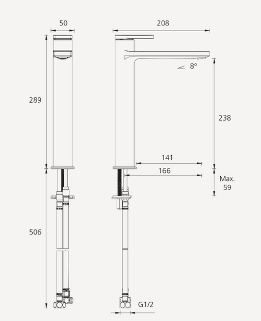 Oliveri London Chrome Tower Basin Mixer