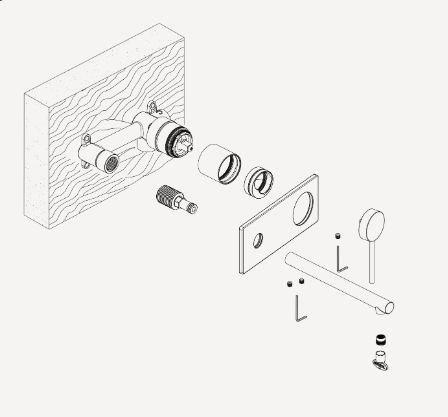 Oliveri Venice Straight Wall Mixer Set