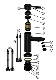 Round Paddle Basin Mixer